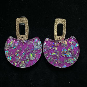 Womens Taylor Shaye Designs Earrings Purple Gold